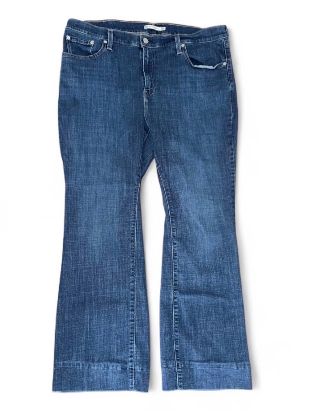 Women's Dark Blue Levi Jeans Y2K High Rise Bootcut Pants Jeans